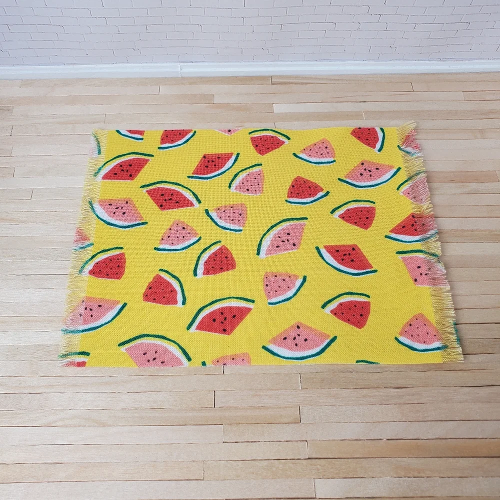 Miniature Dollhouse 1:12 scale Summertime Rug Yellow Maileg